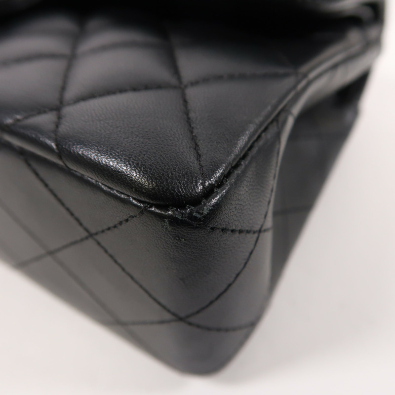 CHANEL 羊皮皮革Classic 23銀扣鏈帶肩背袋-9