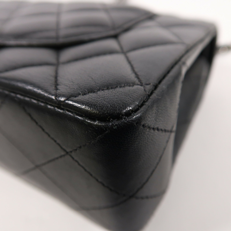 CHANEL 羊皮皮革Classic 23銀扣鏈帶肩背袋-11