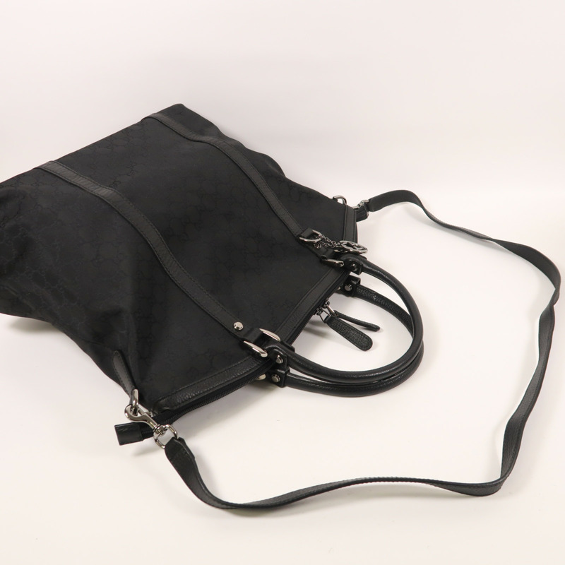 GUCCI 帆布2 Way Shoulder銀扣手挽肩背兩用袋-7