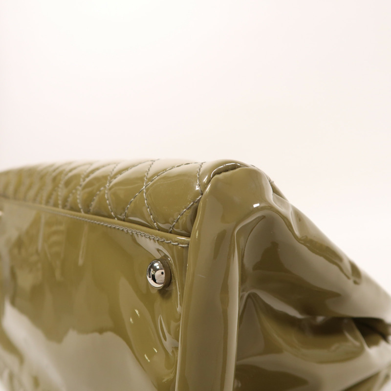 CHANEL 漆皮皮革Chain Shoulder銀扣鏈帶肩背袋-13