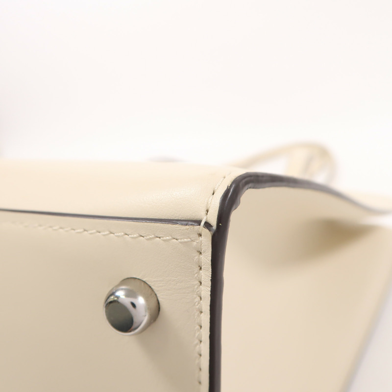 COACH 牛皮皮革Tote Bag銀扣肩背袋-7