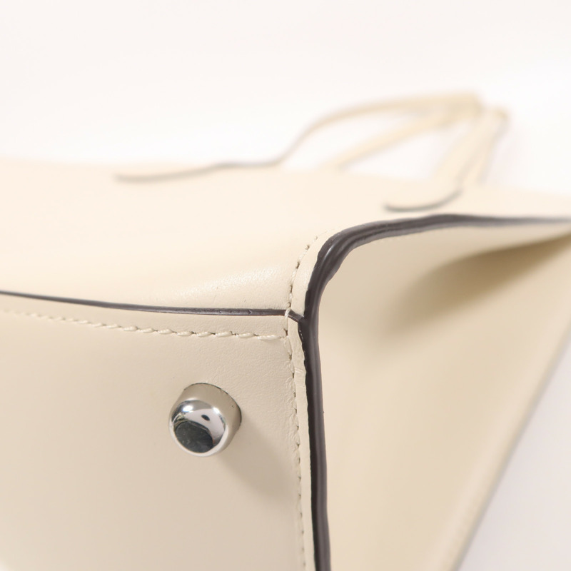 COACH 牛皮皮革Tote Bag銀扣肩背袋-9