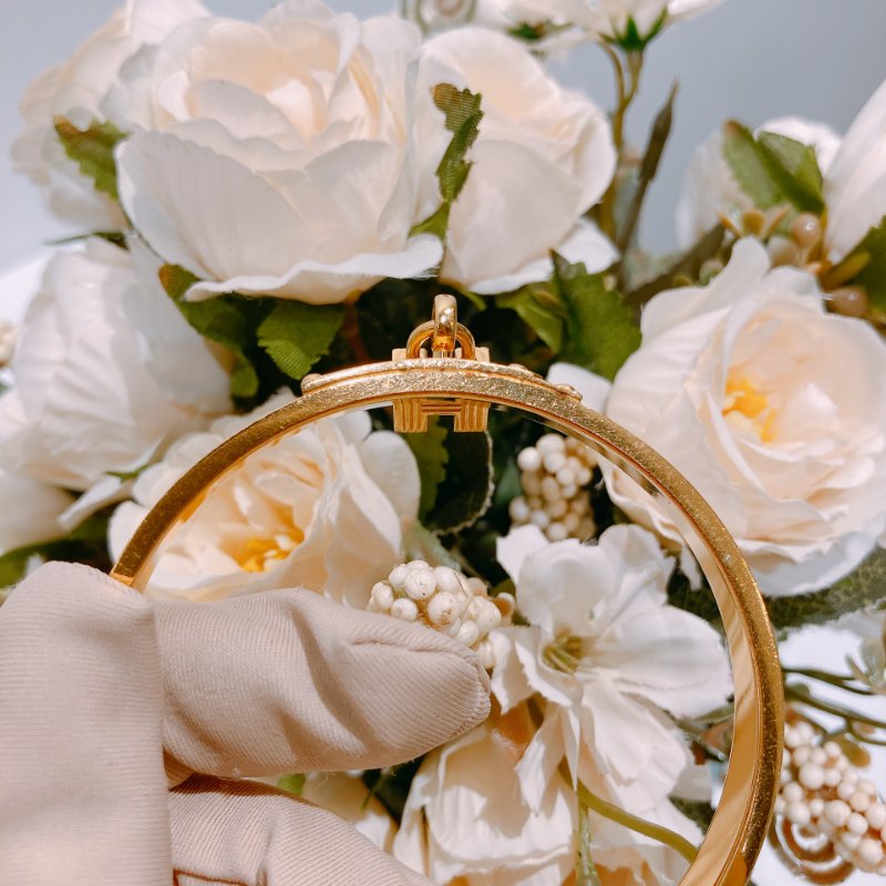 TW4536 Hermes 愛馬仕 凱莉穿戴式手鐲 愛馬仕橙 中古Kelly Bracelet 65 size Orange x GHW-10