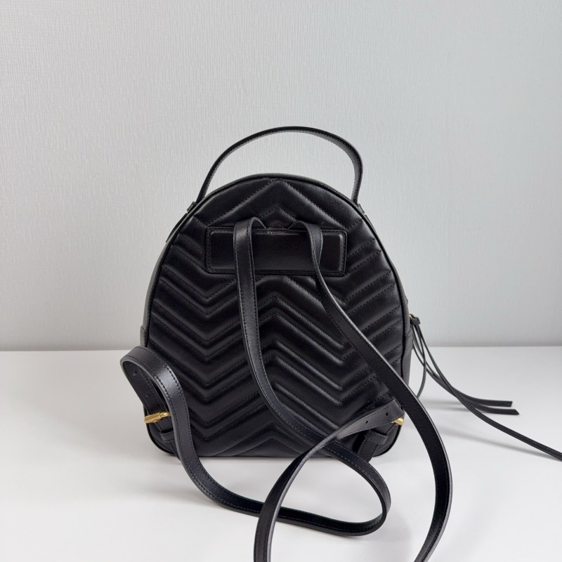 Gucci 黑金marmont馬蒙雙G後背包-3