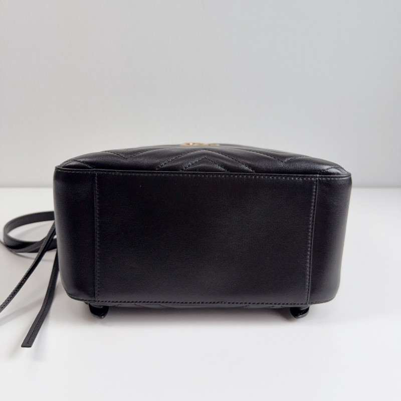 Gucci 黑金marmont馬蒙雙G後背包-9