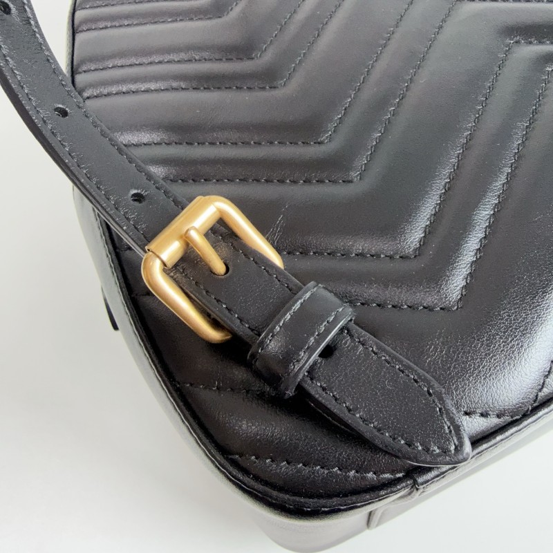 Gucci 黑金marmont馬蒙雙G後背包-17