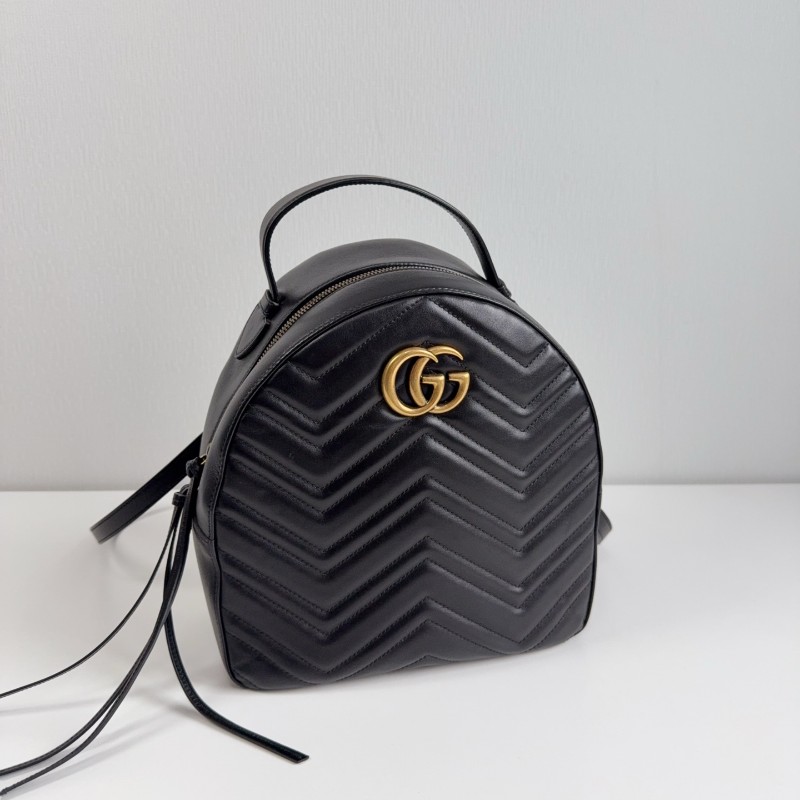 Gucci 黑金marmont馬蒙雙G後背包-20