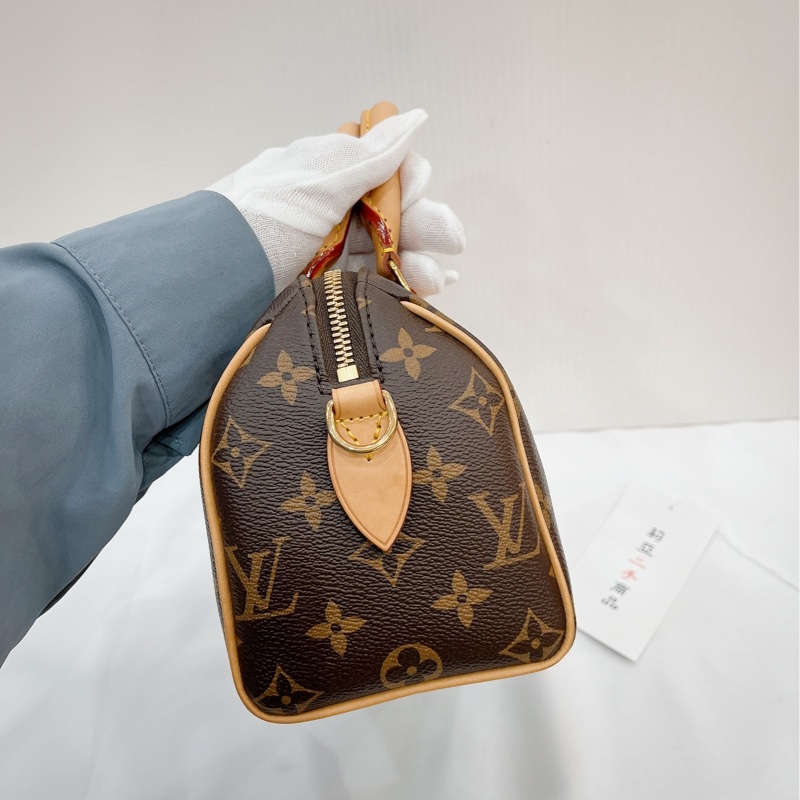 莉亞精品♡ LV speedy 20 粉背袋 九新美包-5