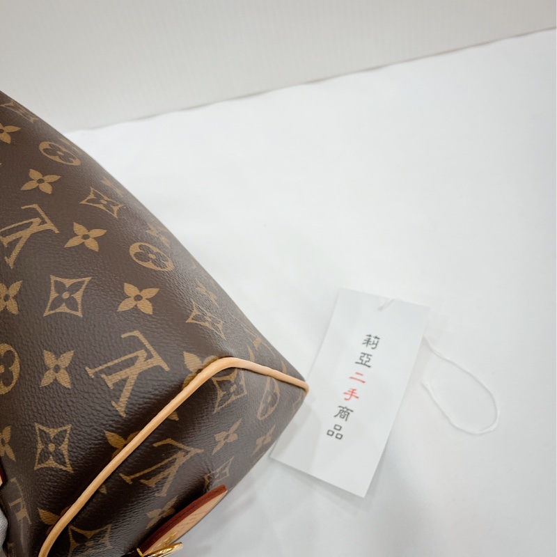 莉亞精品♡ LV speedy 20 粉背袋 九新美包-6