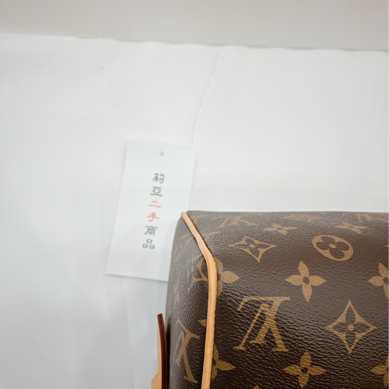 莉亞精品♡ LV speedy 20 粉背袋 九新美包-7