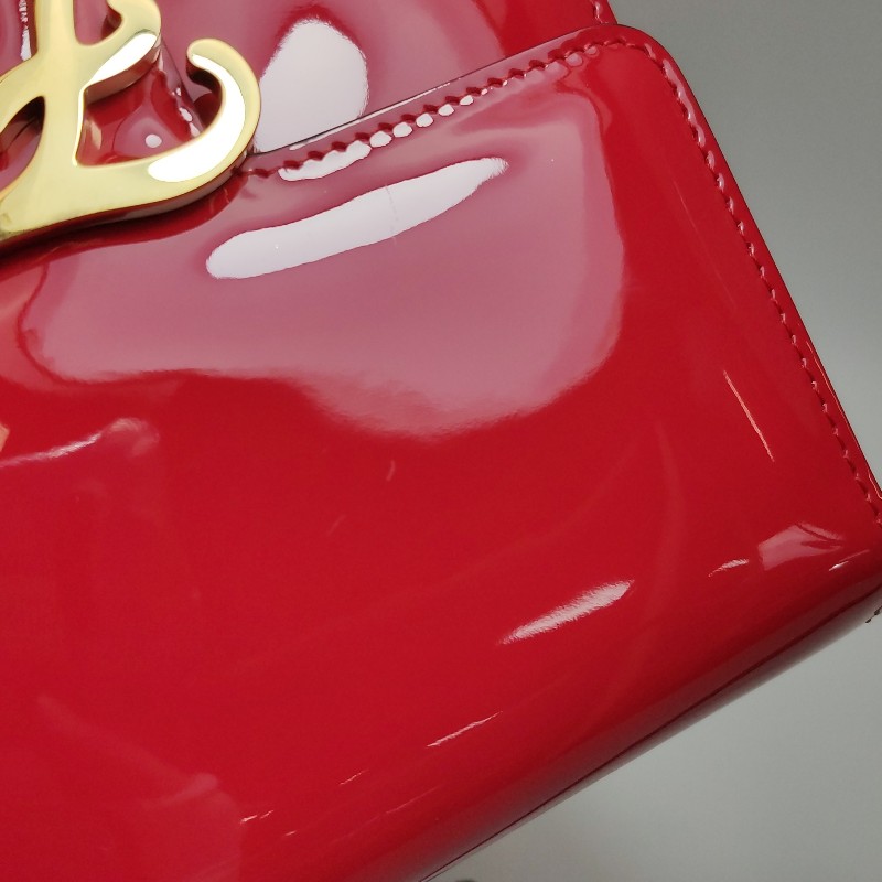 Fendi Karligraphy漆皮純色花體雙F logo斜背包-12