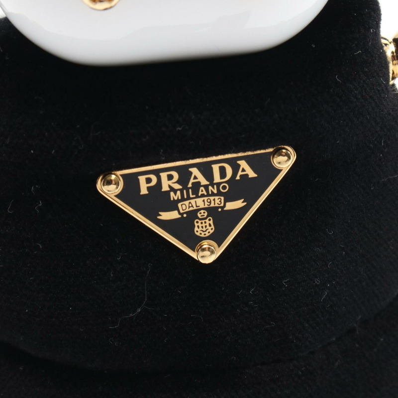 PRADA Soft Robot 吊飾 1TT2112C68F0002 天鵝絨 黑白 全新 女士-3