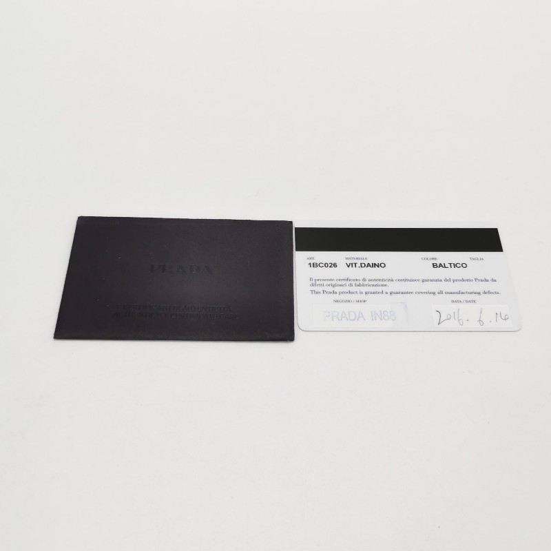 Prada 牛皮三角徽標鏈條黑色肩背包-15