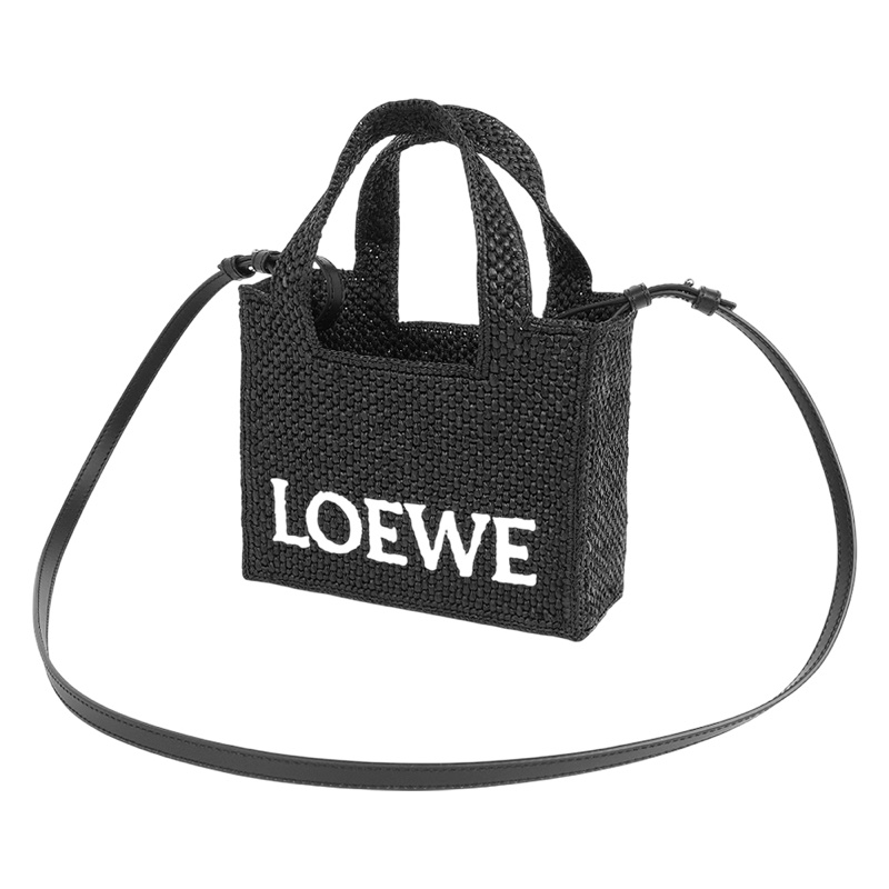 Logo 標誌酒椰纖維迷你二用包(黑色)-4