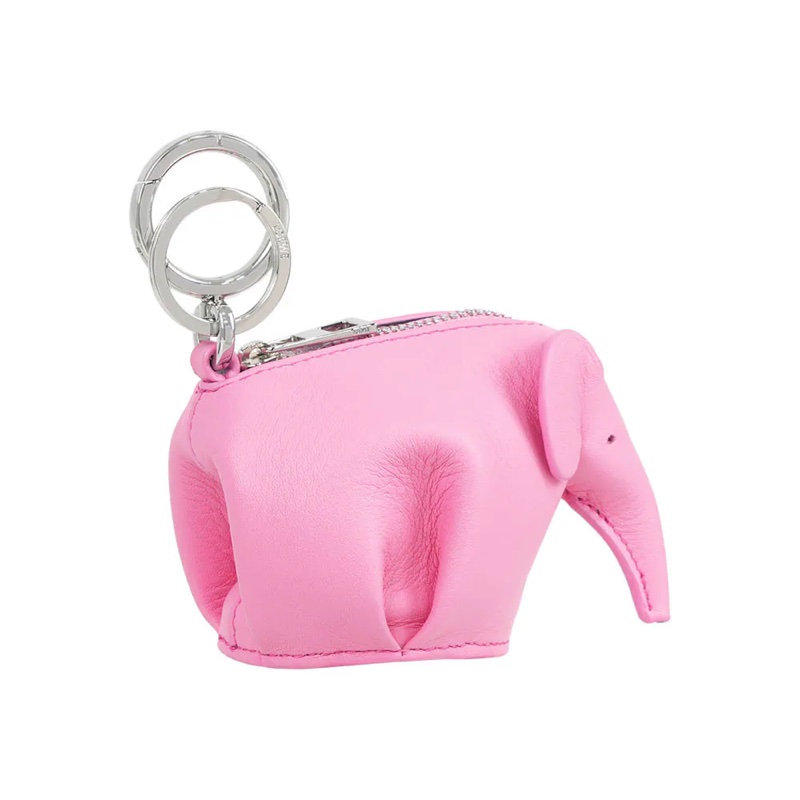 小牛皮大象造型零錢包/吊飾(糖果粉)-5