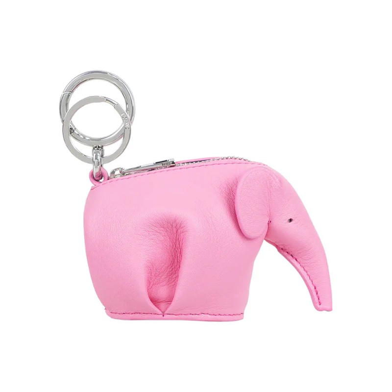 小牛皮大象造型零錢包/吊飾(糖果粉)-8