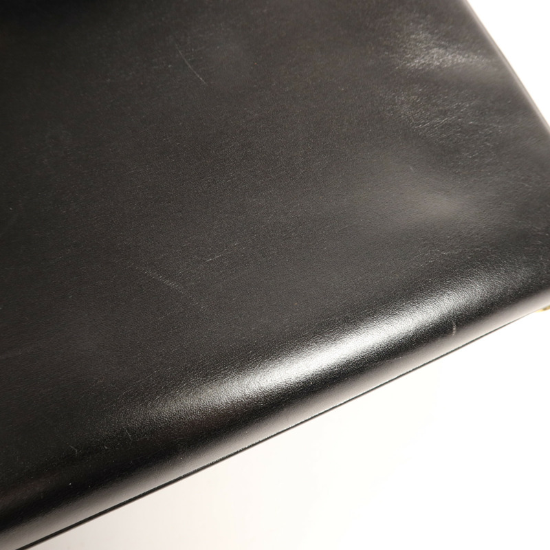 HERMES Box Calf皮革Kelly 32金扣手挽肩背兩用袋Noir-21