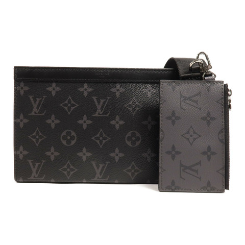 LOUIS VUITTON Monogram Eclipse Gaston銀扣肩背袋