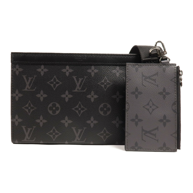 LOUIS VUITTON Monogram Eclipse Gaston銀扣肩背袋-0