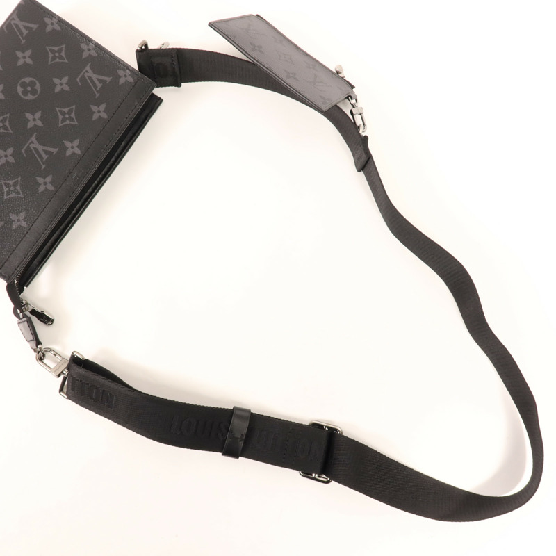 LOUIS VUITTON Monogram Eclipse Gaston銀扣肩背袋-7