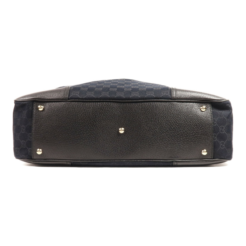 GUCCI 帆布Tote Bag銀扣肩背袋-3