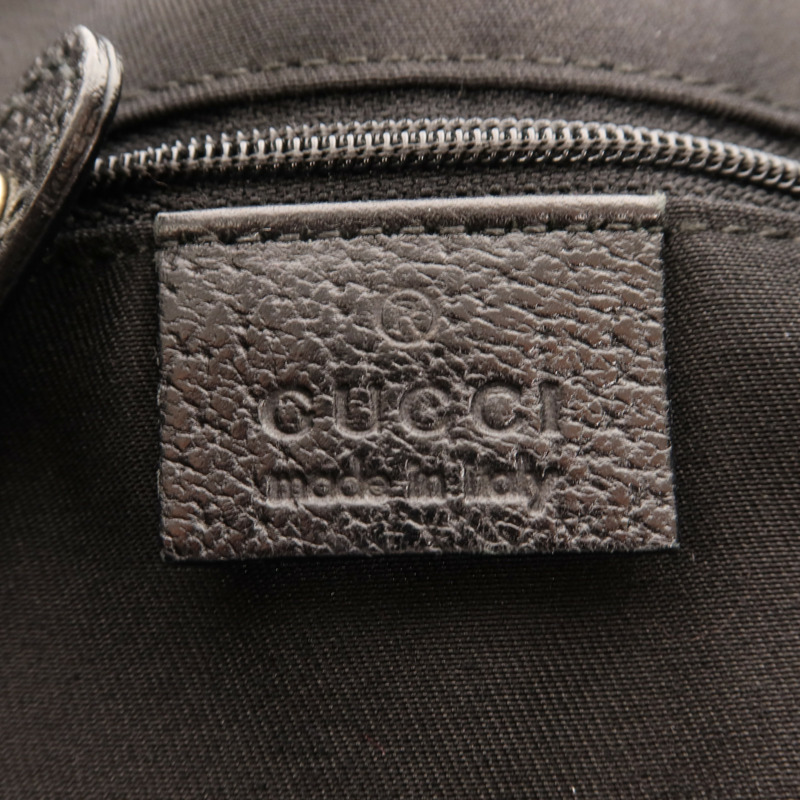 GUCCI 帆布Tote Bag銀扣肩背袋-5