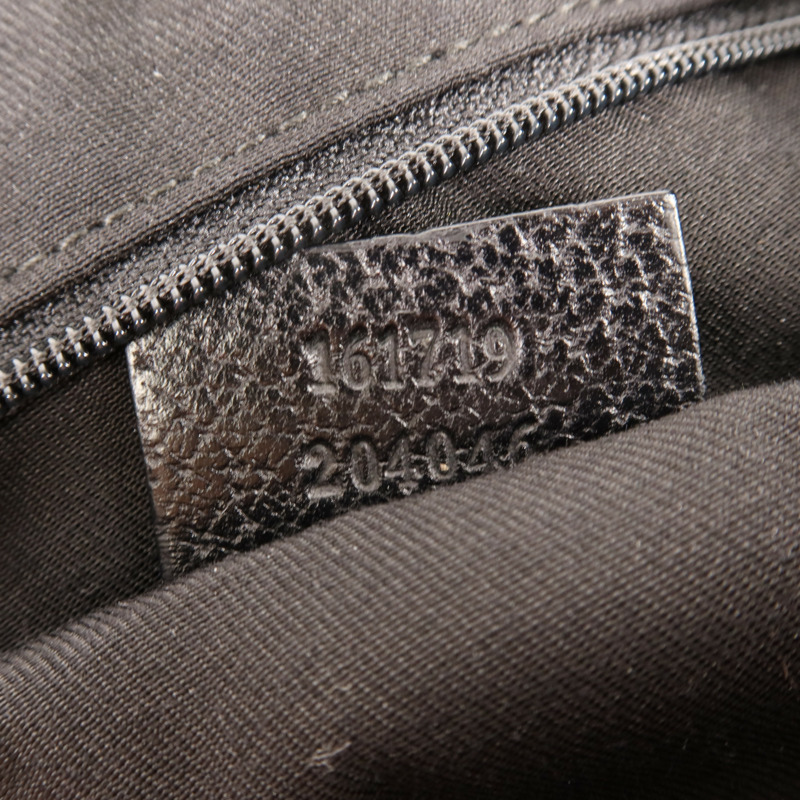 GUCCI 帆布Tote Bag銀扣肩背袋-6