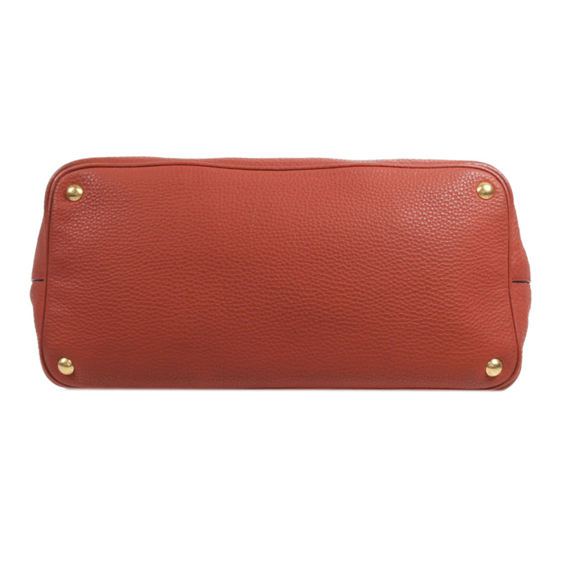 PRADA 牛皮皮革Shoulder Bag金扣手挽肩背兩用袋-3