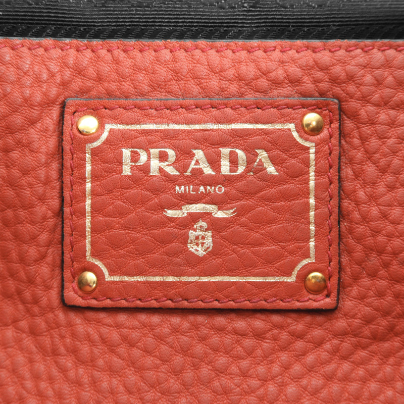 PRADA 牛皮皮革Shoulder Bag金扣手挽肩背兩用袋-5