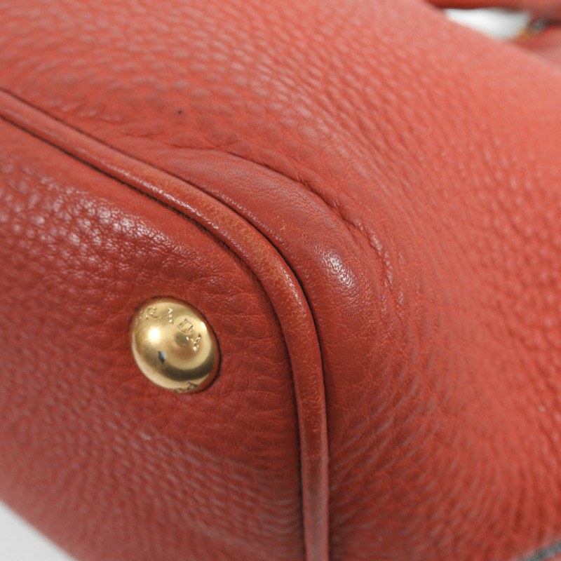PRADA 牛皮皮革Shoulder Bag金扣手挽肩背兩用袋-10