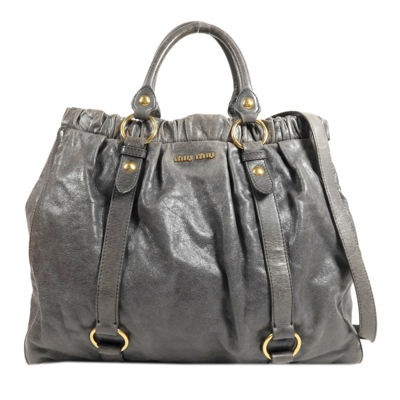 Miu Miu 牛皮皮革Shoulder Bag金扣手挽肩背兩用袋-0