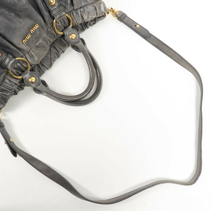 Miu Miu 牛皮皮革Shoulder Bag金扣手挽肩背兩用袋-7