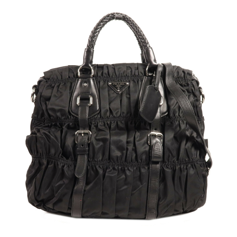 PRADA 尼龍2 Way Shoulder Bag銀扣手挽肩背兩用袋-0