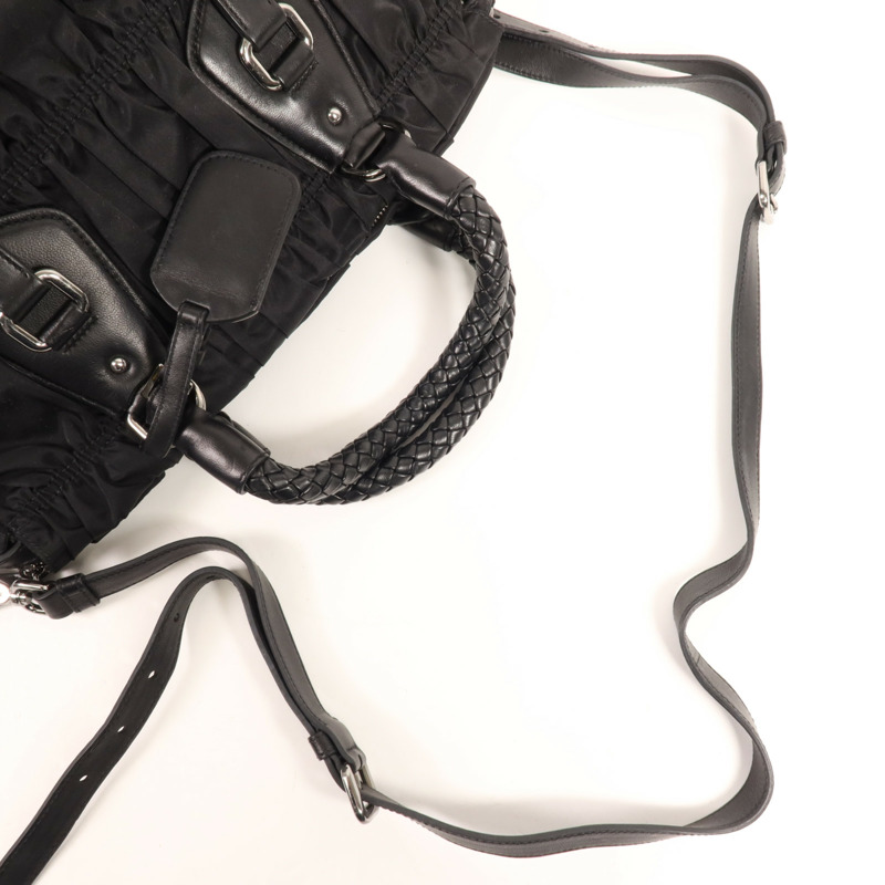 PRADA 尼龍2 Way Shoulder Bag銀扣手挽肩背兩用袋-7