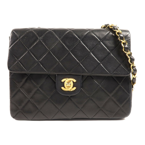 CHANEL 羊皮皮革Vintage Bag金扣鏈帶肩背袋