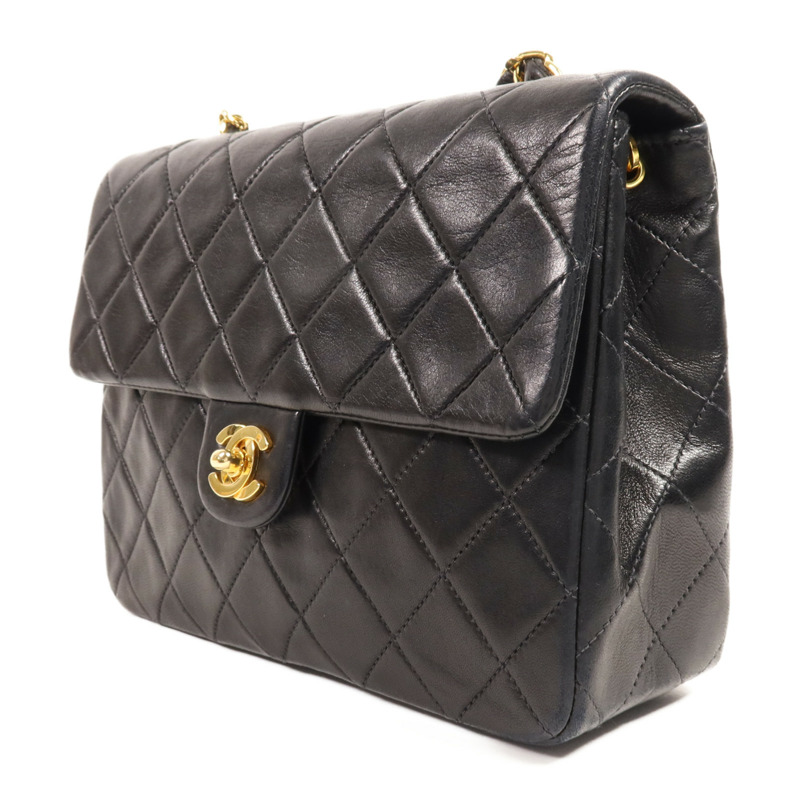 CHANEL 羊皮皮革Vintage Bag金扣鏈帶肩背袋-2