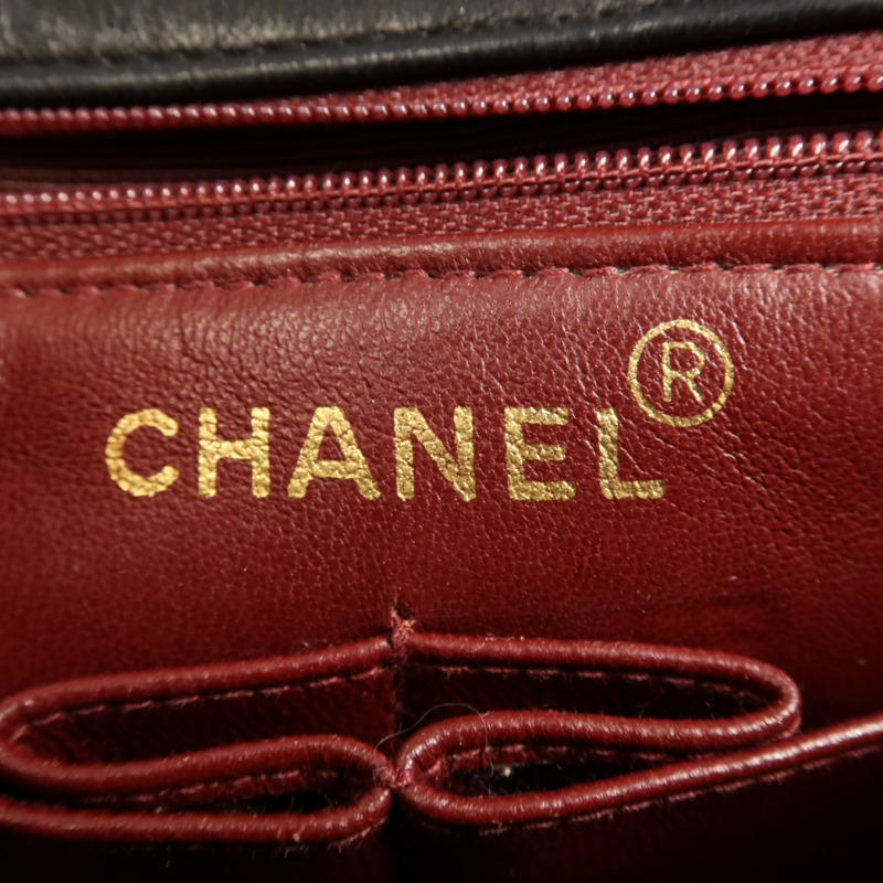 CHANEL 羊皮皮革Vintage Bag金扣鏈帶肩背袋-5