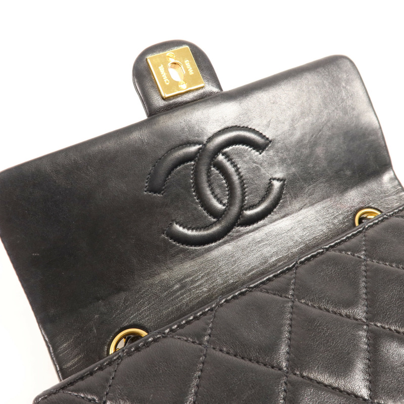 CHANEL 羊皮皮革Vintage Bag金扣鏈帶肩背袋-14