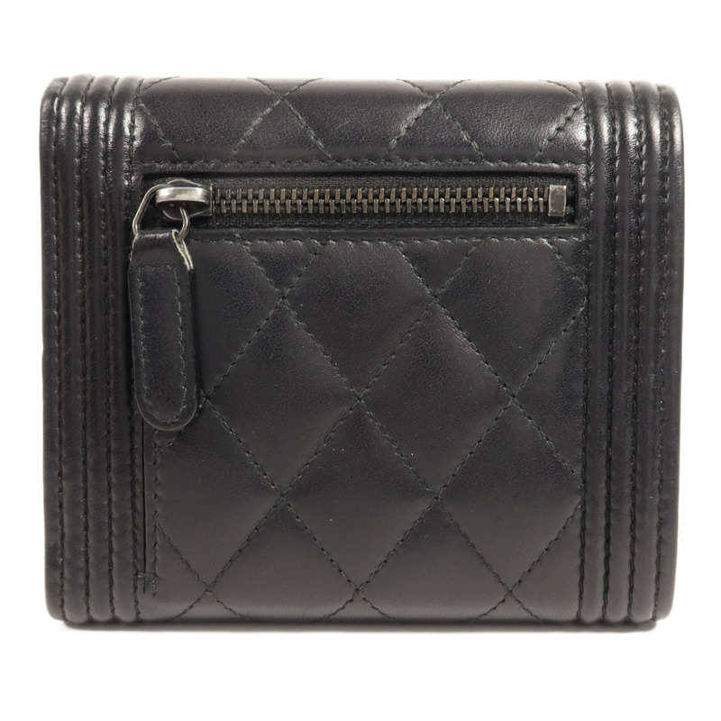 CHANEL 羊皮皮革Boy Wallet錢包-1