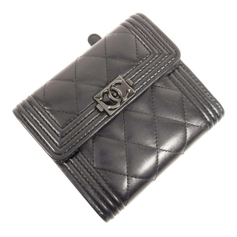 CHANEL 羊皮皮革Boy Wallet錢包-2