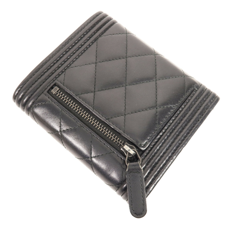 CHANEL 羊皮皮革Boy Wallet錢包-3