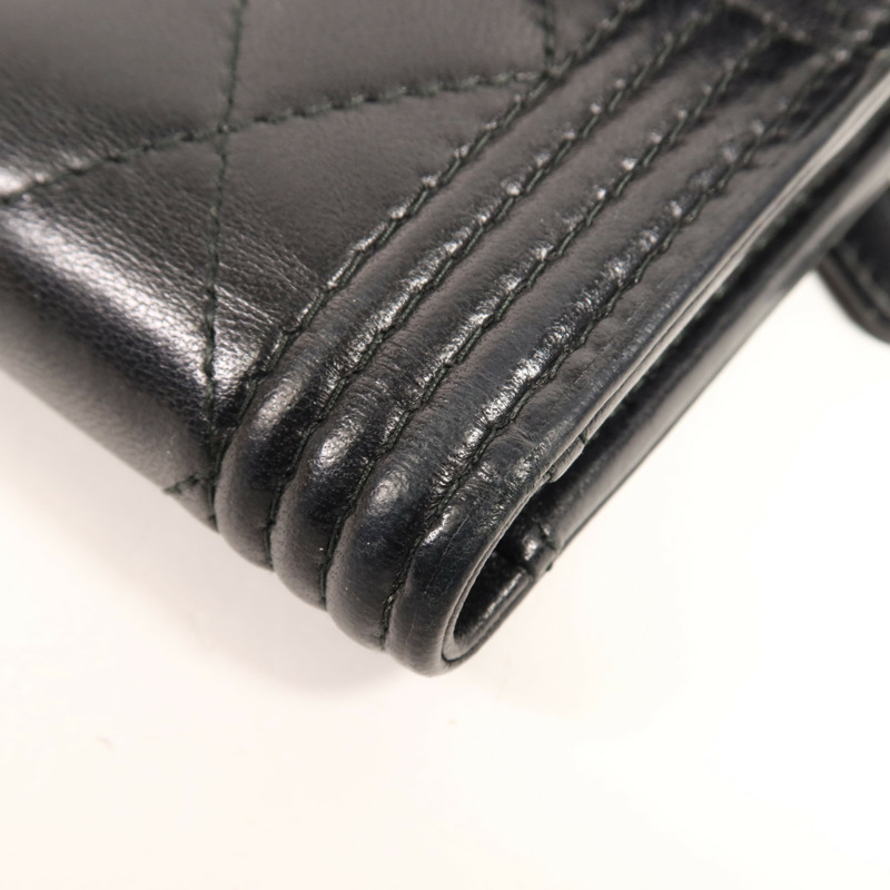 CHANEL 羊皮皮革Boy Wallet錢包-10