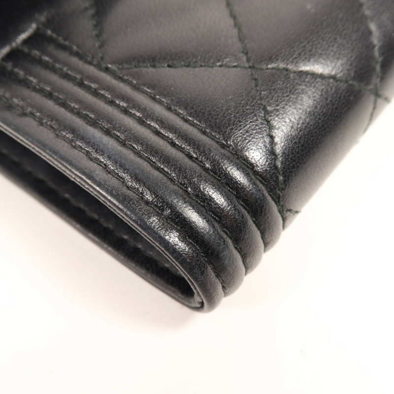 CHANEL 羊皮皮革Boy Wallet錢包-11