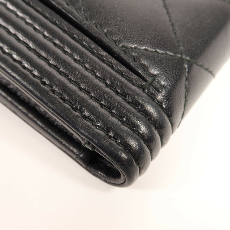 CHANEL 羊皮皮革Boy Wallet錢包-13