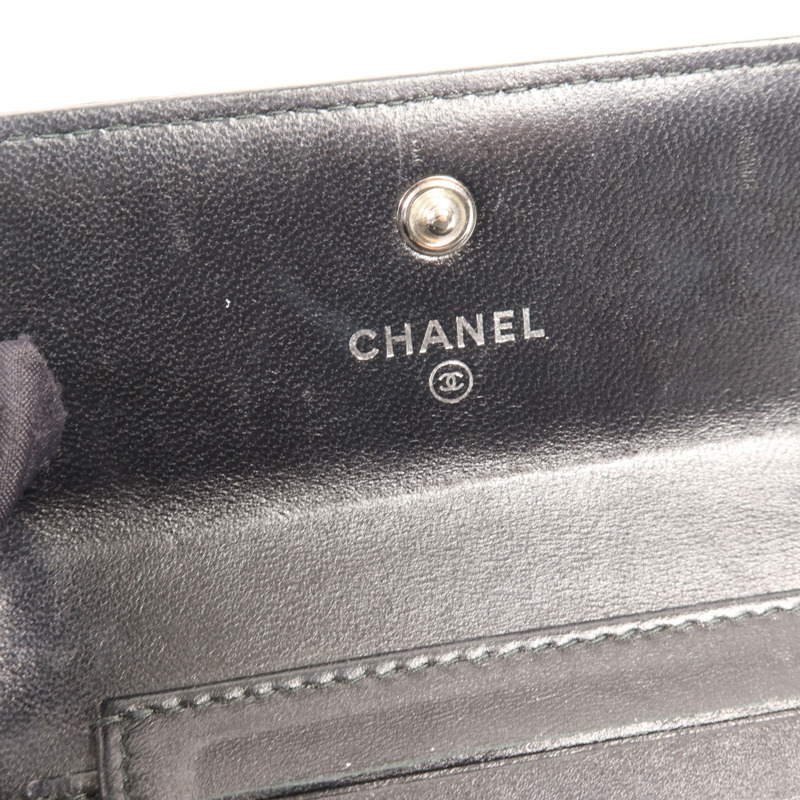 CHANEL 羊皮皮革Boy Wallet錢包-17