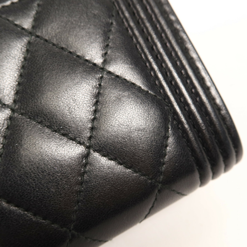 CHANEL 羊皮皮革Boy Wallet錢包-18