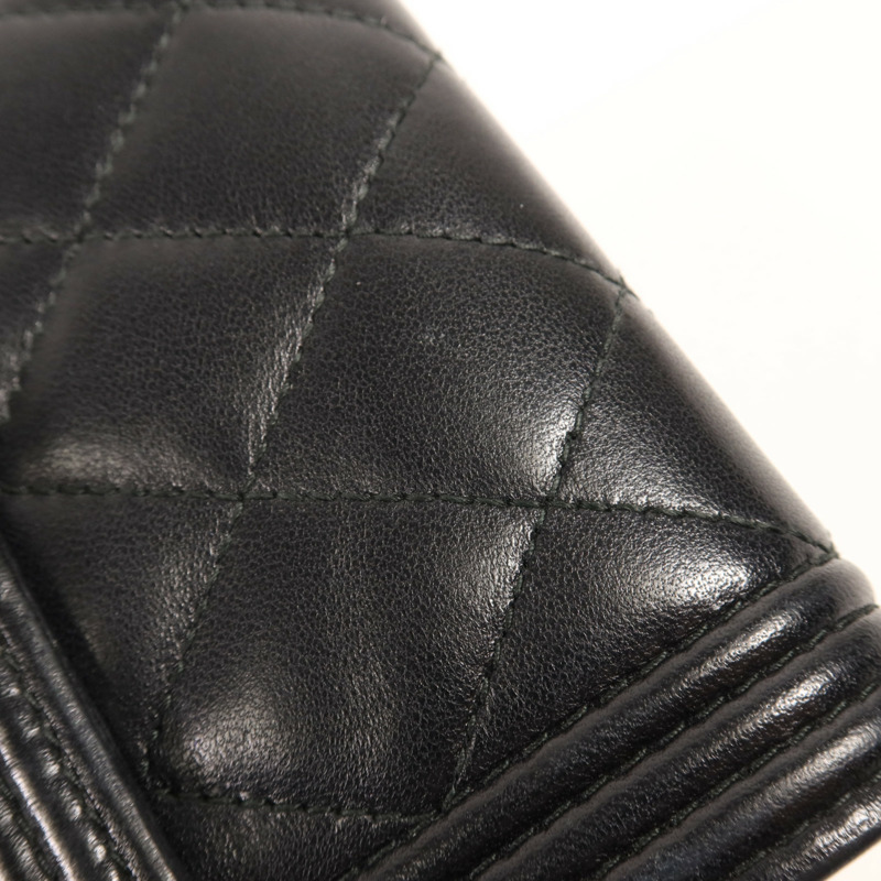 CHANEL 羊皮皮革Boy Wallet錢包-19