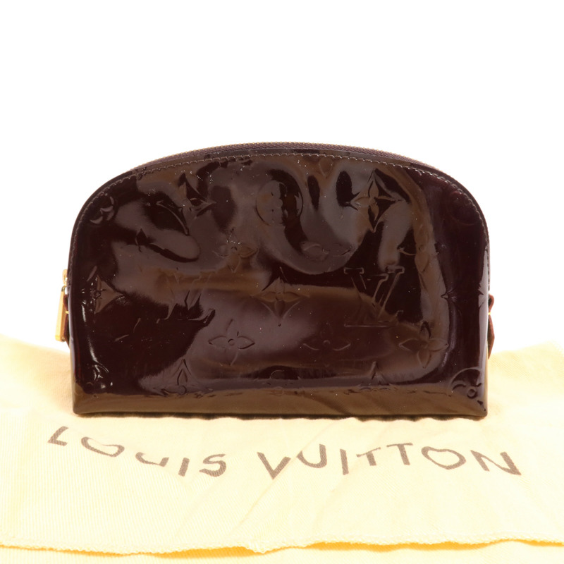 LOUIS VUITTON Monogram Vernis Cosmetic Pouch金扣手拿包-7