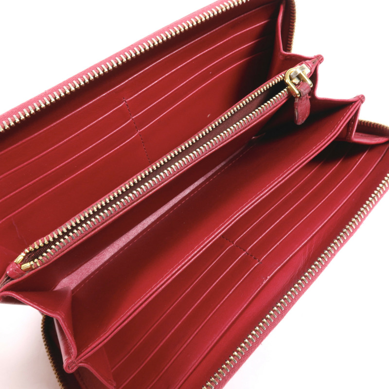 PRADA 牛皮皮革Zipper Long Wallet金扣長錢包-4