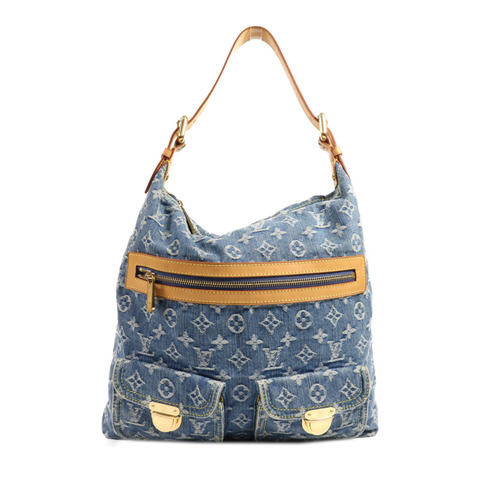 LOUIS VUITTON Monogram Denim Baggy GM金扣肩背袋